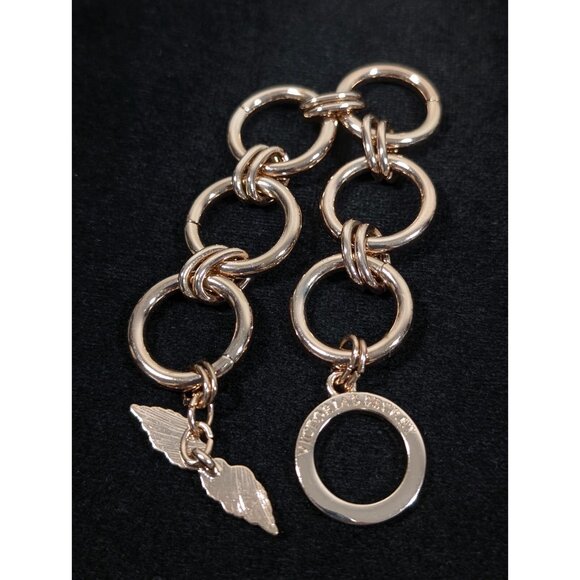 Victorias Secret Angel Wing Rose Gold Tone Round Chain Toggle Bracelet 8 in - Picture 8 of 9